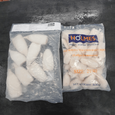 Squid Tubes Cleaned & Tentacles 1kg FROZEN