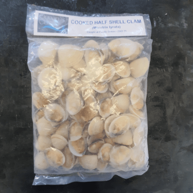 Clams Cooked in Half Shell 1kg FROZEN