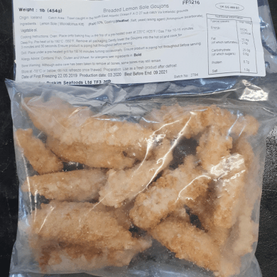 Lemon Sole Goujons 454g FROZEN